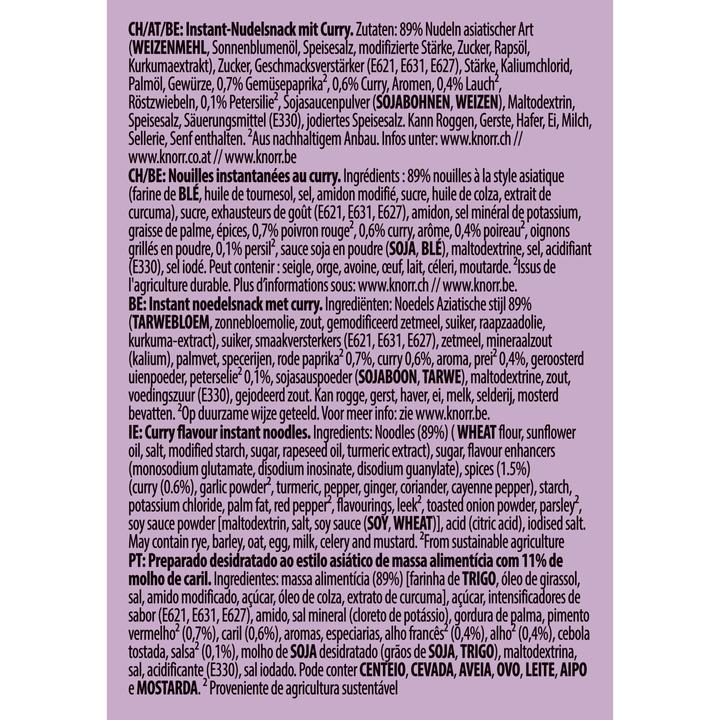 Image du produit Knorr Asia Noodles Curry, Nouilles asiatiques en sachet, prêtes en 3 minutes seulement (70 g)