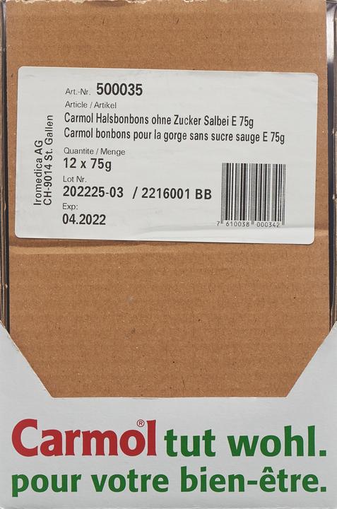 Actual product image Carmol Neck sweets without sugar tray