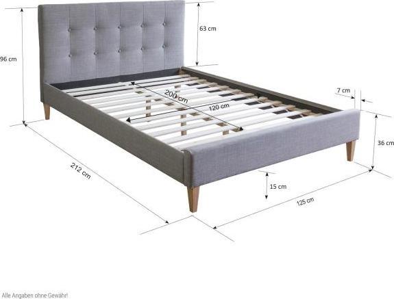 Image du produit Homestyle4u Lit rembourré avec matelas et sommier à lattes (120 x 200 cm)