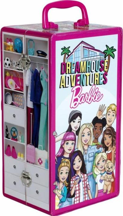 Produktbild Theo Klein Barbie Schrankkoffer Kleiderstangen und Fächern