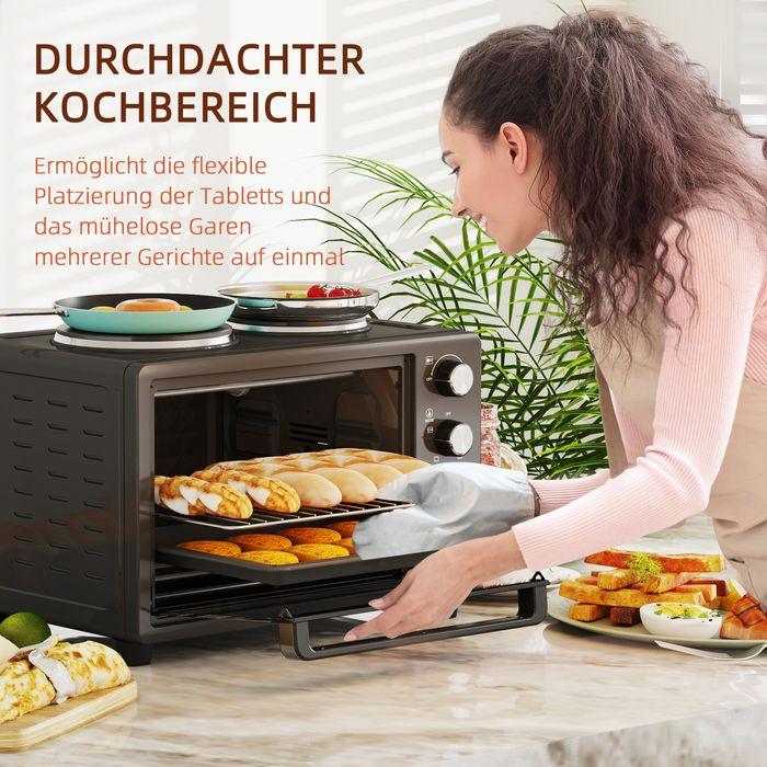 Actual product image Swisshandel24 Minibackofen 28 L 2600W Mini Backofen 100-230℃ 60 Min. Timer Schwarz