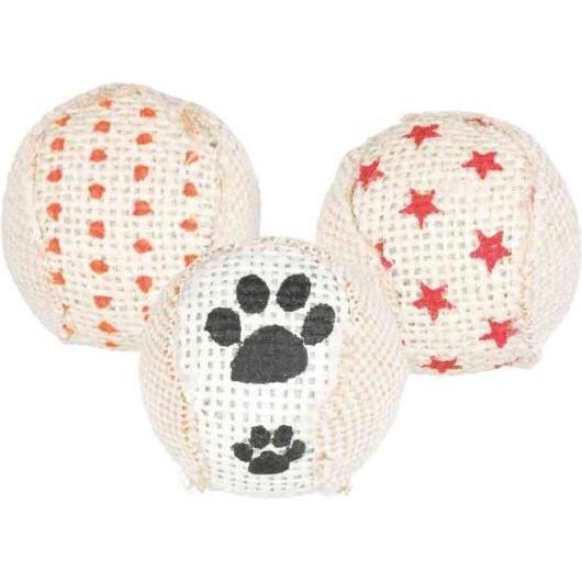 Comparer les prix de Pack de 3 Balles sonores en jute pour chat 