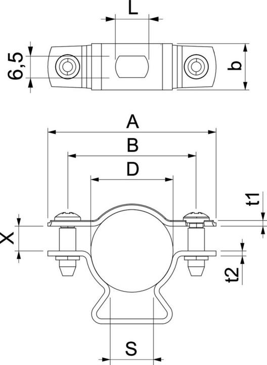 Produktbild OBO Bettermann ASL 733 25 ALU Abstandschelle m.Langloch 20-25mm Alu 1362818