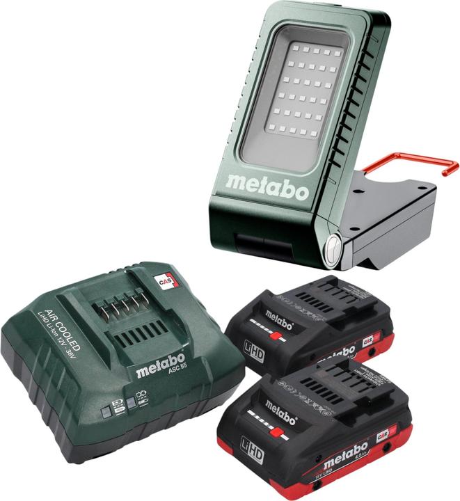 Metabo BSA 18-1000 Akku Baustrahler 18 V 1000 lm + 2x LiHD Akku 4,0 Ah + Ladegerät (1000 lm)