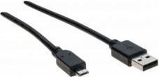 Actual product image Exertis Connect Micro USB 2.0 cable, USB St. A / USB Micro St. B, 2.0 m, black Frequently required connection cable (2 m, USB 2.0)