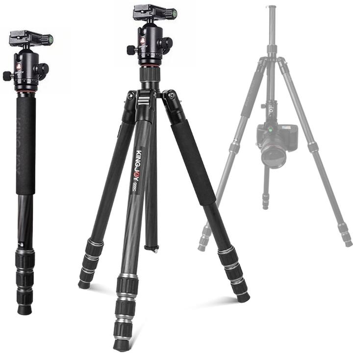 Actual product image Kingjoy G55C+Q20 Carbon Tripod (Plastic)
