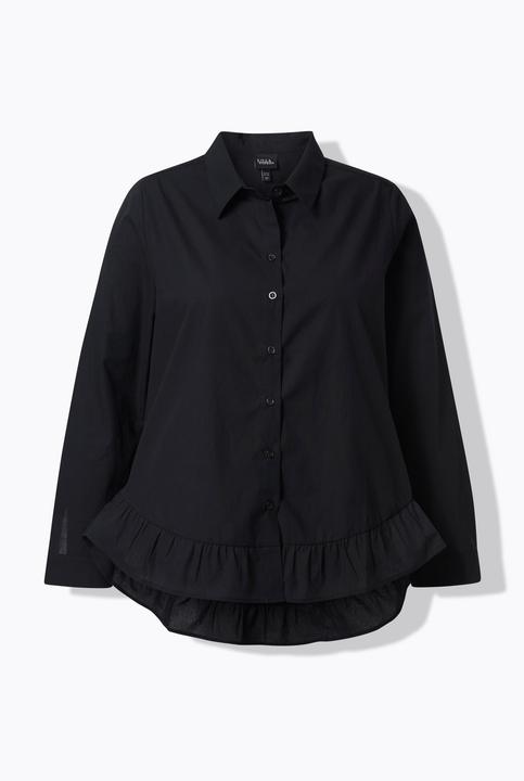 Actual product image Ulla Popken Flounce Hem Long Sleeve Button Down Blouse (54)