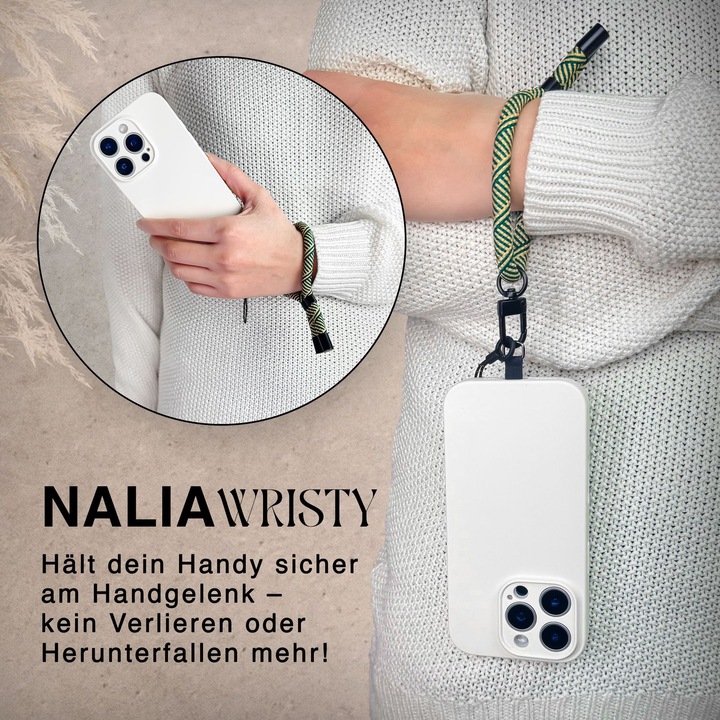 Produktbild Nalia Wristy Lanyard Handykette – Universal Trageband für Smartphones – Verstellbar, Soft & Elastisch
