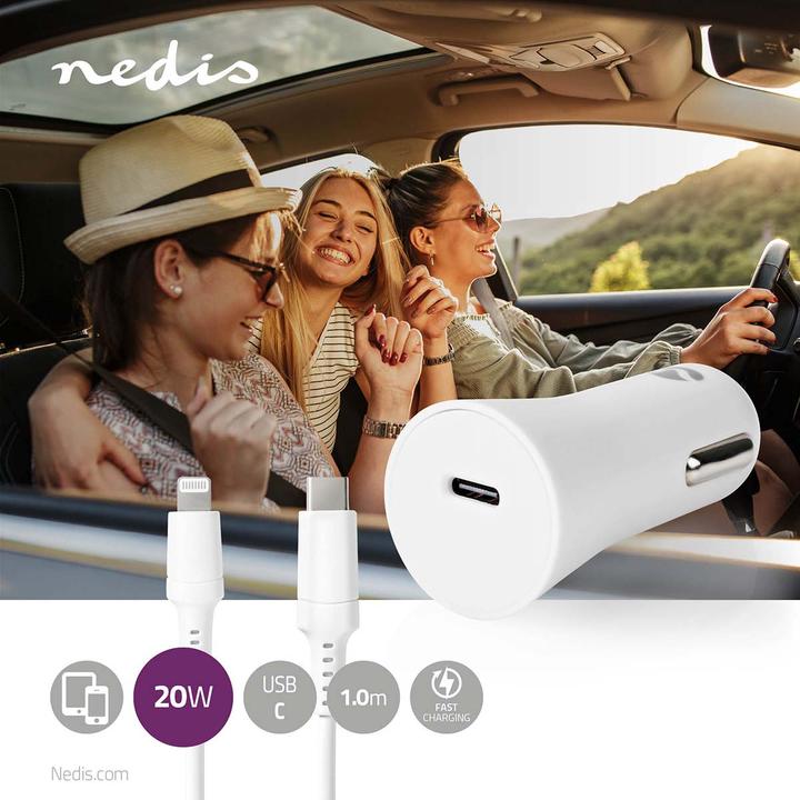 Immagine prodotto Nedis Caricabatterie da auto | 20 W | 1,67 / 2,22 / 3,0 A | Numero di uscite: 1 | Tipo di porta: USB-C™ |