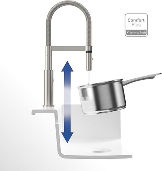 Actual product image Villeroy & Boch V&B EH sink mixer st EXPERT 2.0 integr. hose b. pull-out stainless steel
