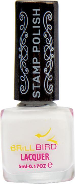 BrillBird Stempel Nagellack – Weiss 5ml (Weiss, Gel-Effekt Nagellack)