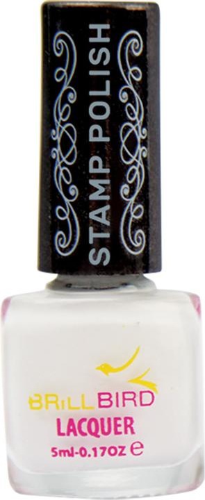 Actual product image BrillBird Stamp Nail Polish - White 5ml (White, Gel-Effect Nail Polish)