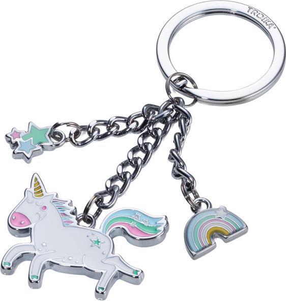 Immagine prodotto Troika Ciondolo portachiavi HAPPY HOPSY 3 ciondoli: unicorno, arcobaleno, stelle, grigio lucido/multicolore