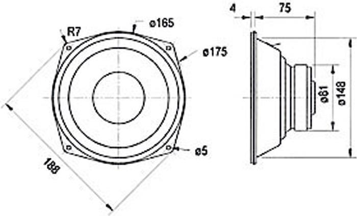 Produktbild Visaton HiFi-Tieftöner WS 17 E, 8 Ohm