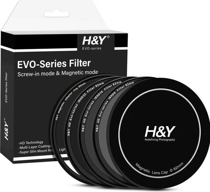 Immagine prodotto H&Y Set di filtri video HD EVO ND da 82 mm (82 mm, Filtri grigi, 82 mm)
