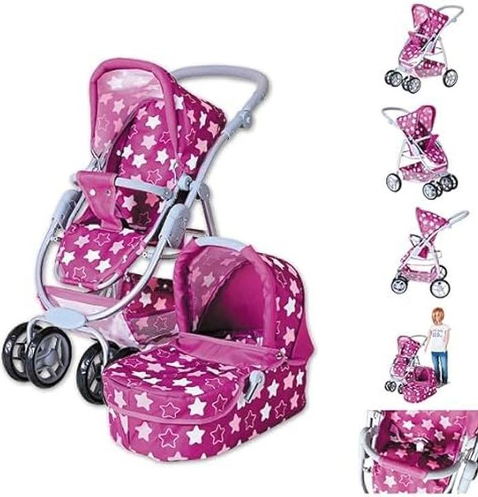 Actual product image Knorrtoys Puppenwagen Coco - star dark pink