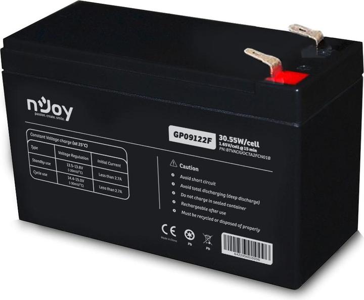 Immagine prodotto Njoy Batteria continua da 12 V/9AH 1PCS/confezione (1 pz., Specifico del dispositivo, 9000 mAh)