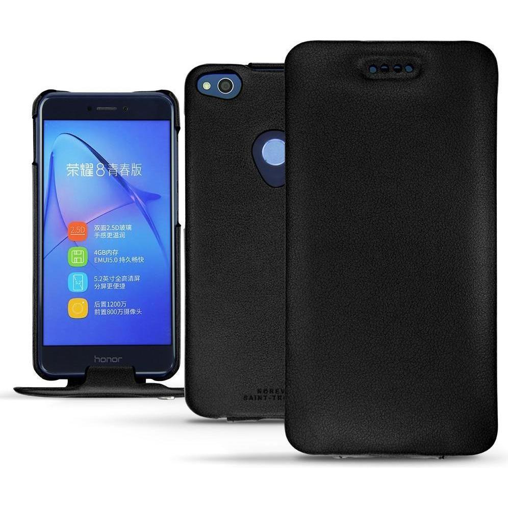 Noreve Lederschutzhülle vertikal (Huawei P8 Lite (2017)), Smartphone Hülle, Schwarz