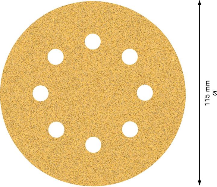Image du produit Bosch Professional Zubehör Papier abrasif Expert C470 avec 8 trous pour ponceuse excentrique, 115 mm, G 60, 5 pces. (P60)