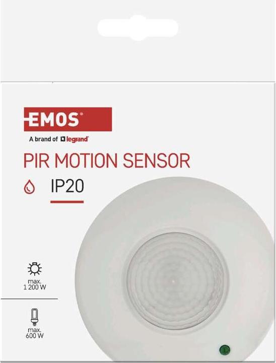 Produktbild Emos Bewegungsmelder (PIR-Sensor) IP20 1200W Weiss (6 m)