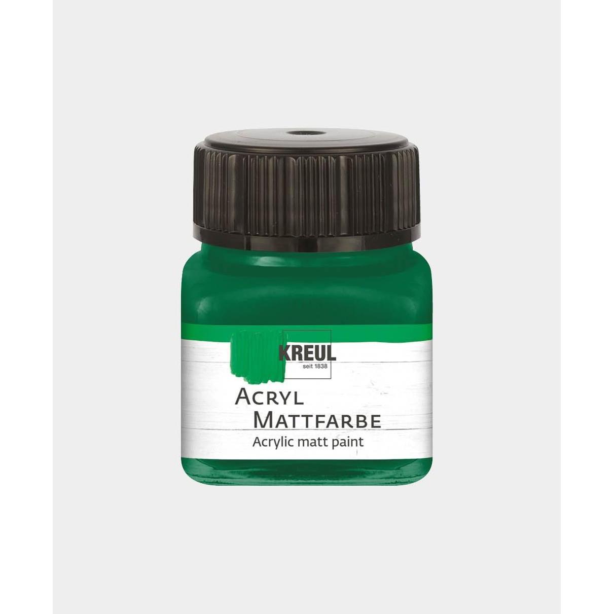 Kreul, Künstlerfarbe + Bastelfarbe, Acryl Mattfarbe, 20 ml (Grün, 20 ml)