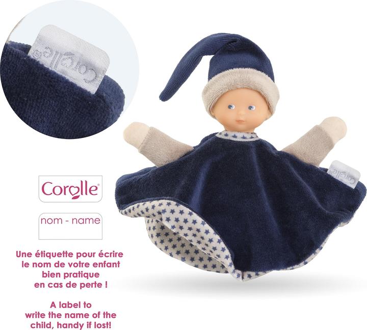 Productafbeelding Corolle Tidoudou – Marineblaues Kuscheltuch, 17 cm