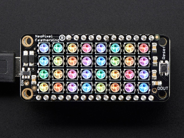Actual product image Adafruit NeoPixel FeatherWing 4x8 RGB LED Add-on