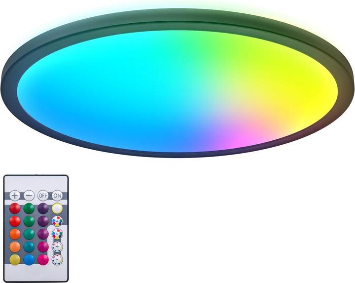 Produktbild B.K.Licht Ultraflaches RGB/W-LED Panel mit Backlight, schwarz, 1xLED/22W (2700 lm)