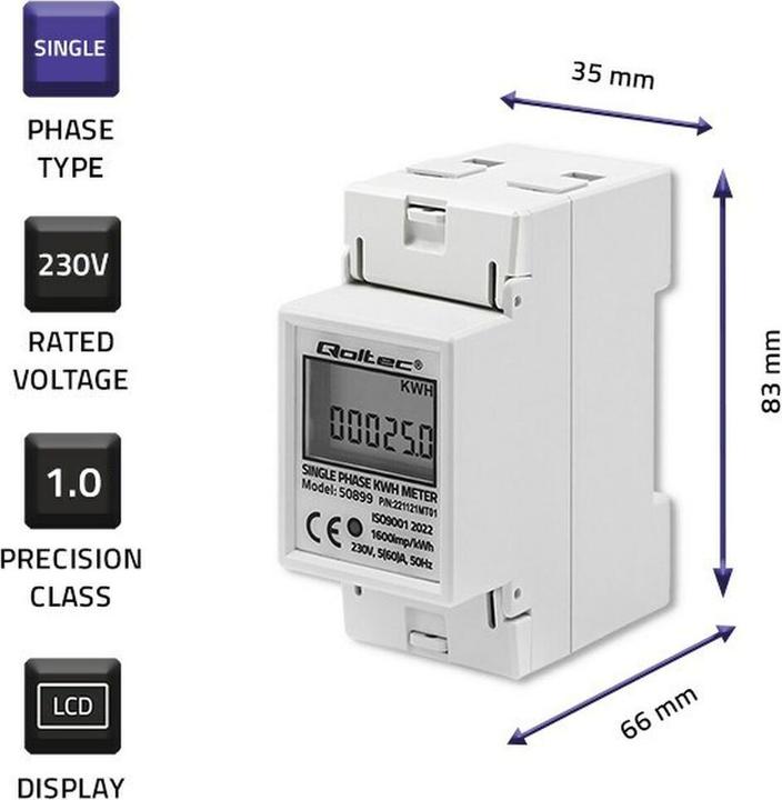 Actual product image Qoltec Electricity meter