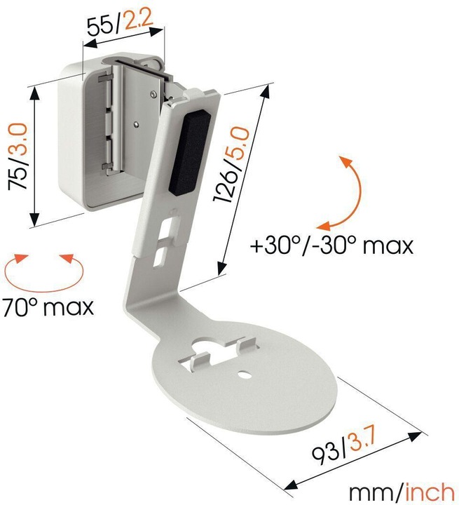 Produktbild Vogels SWM 4111 Sonos Era 100 Wandhalterung (1 Stk., Wandmontage, Neigbar, Drehbar)