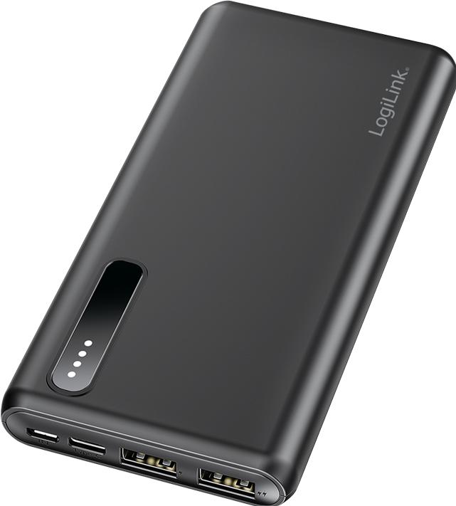 Image du produit LogiLink Powerbank PA0311 noir, 8000 mAh, 2x USB-A, câble 2 en 1 (8000 mAh, 12 W, 29.60 Wh)