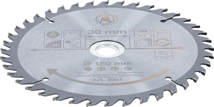 Actual product image BGS Carbide Tipped Circular Saw Blade | Ø 180 x 30 x 2.5 mm | 40 teeth