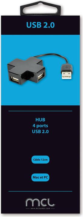 Produktbild MCL USB 2.0 4 PORT HUB - BLACK (USB-A, 4 Ports)