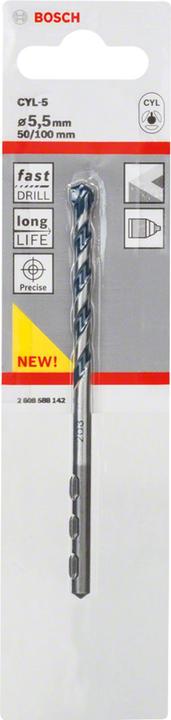 Image du produit Bosch Professional Zubehör Foret à béton CYL-5, Blue Granite, 5,5 x 50 x 100 mm (5,5 mm)