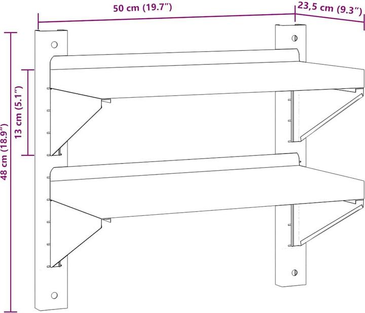 Immagine prodotto vidaXL Scaffale a muro (23,5 x 50 x 60 cm)