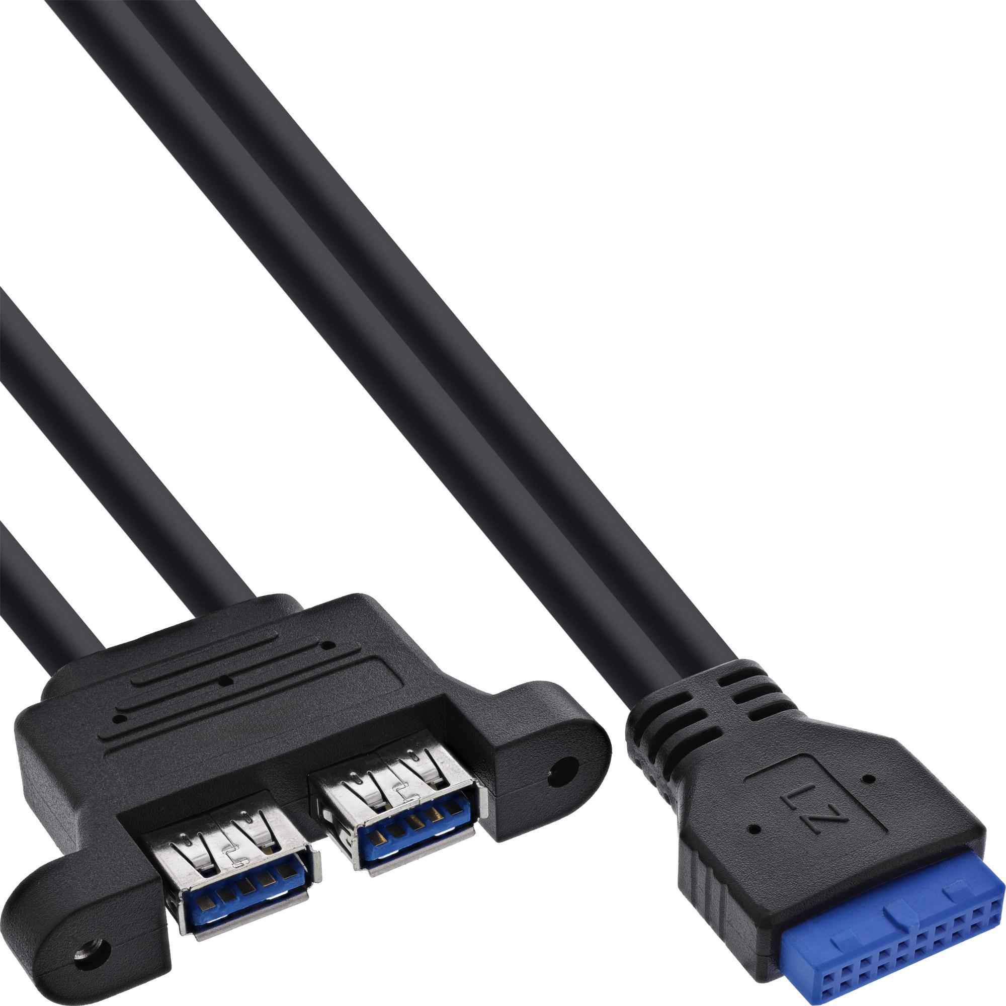 InLine USB 3.2 Gen.1 Kabel (0.45 m, USB 3.2 Gen 1), Cavo USB