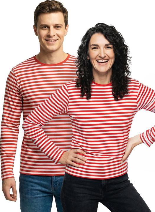 Produktbild Thetru Herren Ringelshirt langarm rot-weiss – alltagstauglich (3XL)