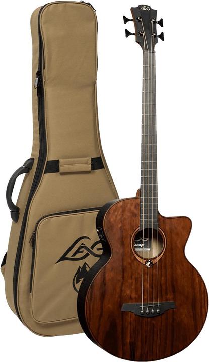Lâg Guitars Sauvage Bce (Akustik Bass, Brown Brankowood (Fingerboard), Pale Brankowood (Top), Smoked Eucalyptus Rough Sawn Finish (Back & Side), Khaya (Neck), Black Brankowood (Bridge))