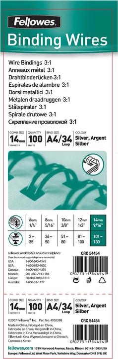 Produktbild Fellowes Drahtbinderücken