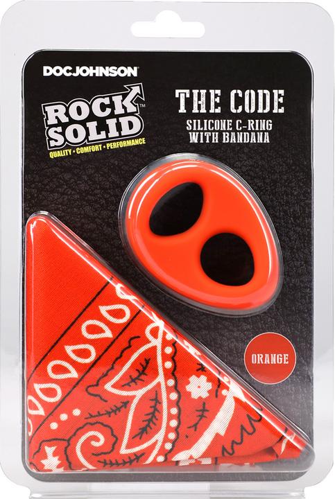 Immagine prodotto Doc Johnson The Code - Silicone Cockring with Bandana - Orange (4.60 cm)