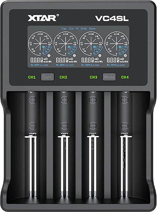 Produktbild Xtar Intelligentes Ladegerät für Li-Ionen-/Ni-MH-/Ni-CD-Akkus, 4 Schacht Universal Charger (10440, 14500, 14650, 16340, 17335, 17500, 17670, 18350, 18490, 18500, 18650, 18700, 20700, 21700, 22650, 25500, 26650, 32650, AA, AAA, AAAA, C, D)