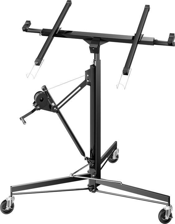 Wiltec Sollevatore di pannelli nero Sollevatore di pannelli Rigips aiuto per il montaggio XXL Sollevatore