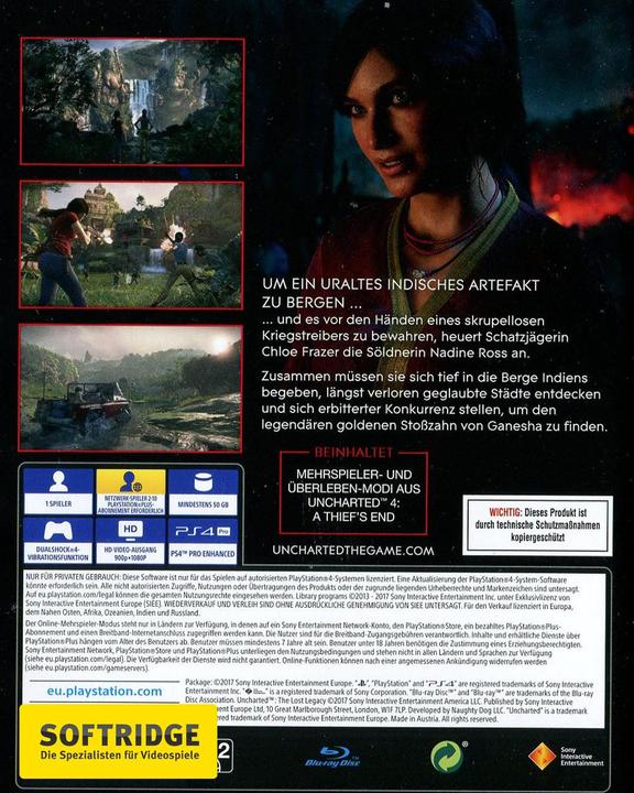 Actual product image Sony Uncharted: The Lost Legacy (PS4, Multilingual)