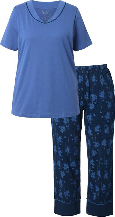 Produktbild Ulla Popken Pyjama, Blüten, V-Ausschnitt, Halbarm (58)