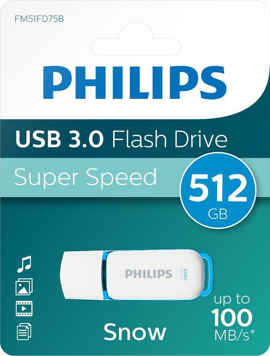 Productafbeelding Philips USB 3.0 512 GB Snow Edition Groen (512 GB, USB-A)
