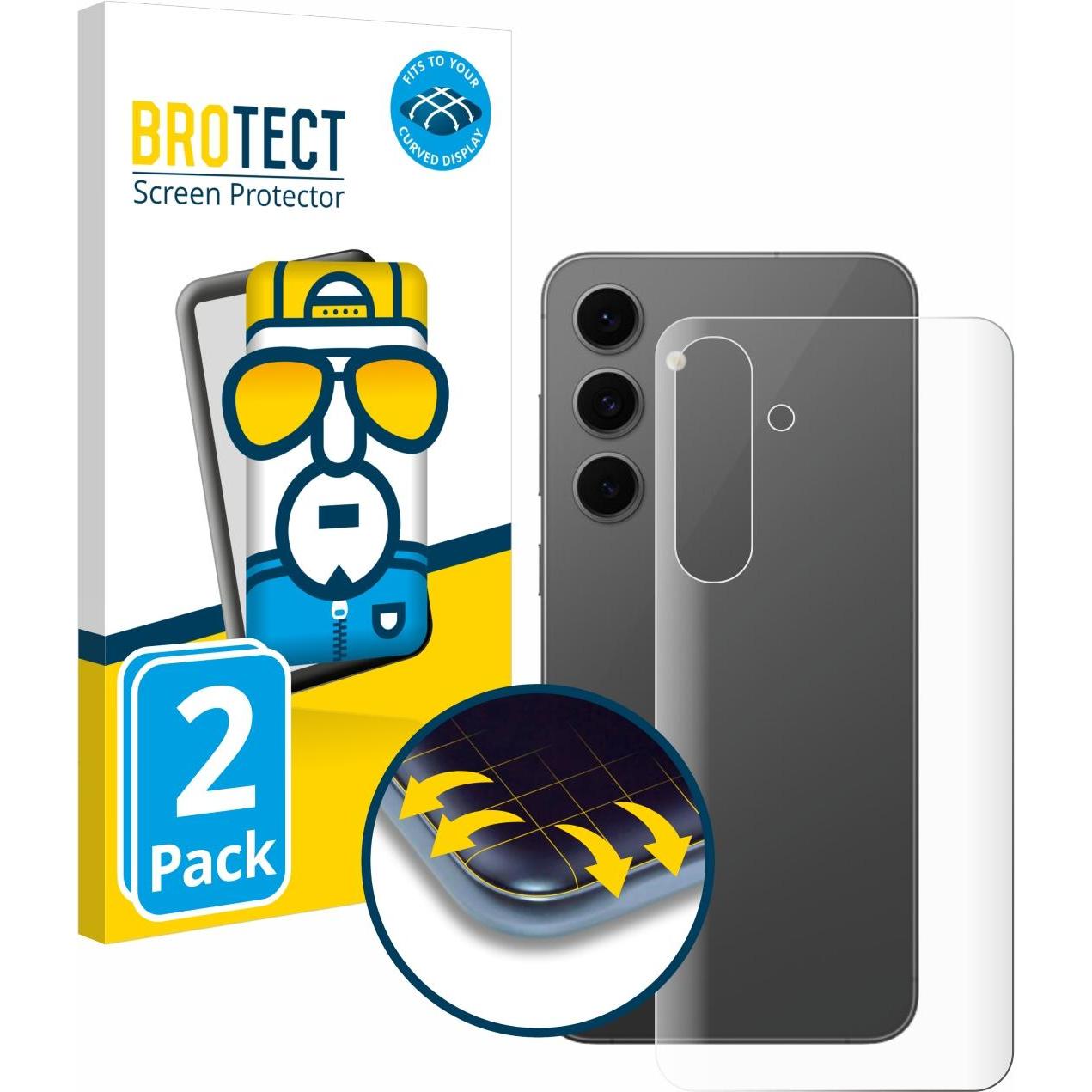 Thumbnail - BROTECT Fullscreen Schutzfolie Displayschutz Folie Klar Transparent (2 Stück, Samsung Galaxy S24 FE), Smartphone Schutzf...