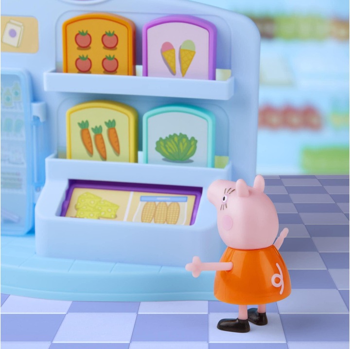 Actual product image Hasbro Peppa's Adventures Peppa goes shopping, preschool toy with 2 figures and 8 accessoi...