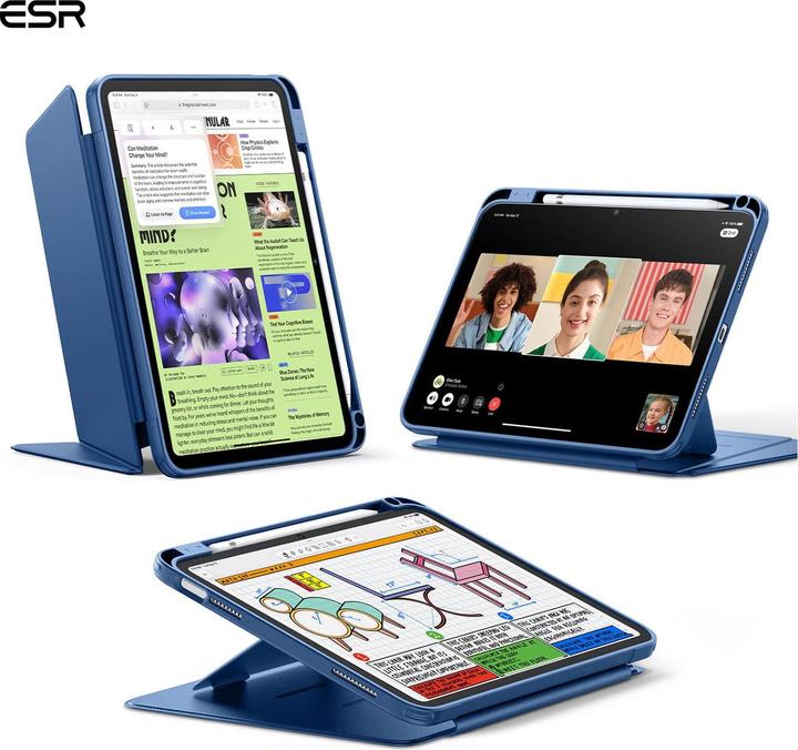 Produktbild ESR - Flip Hybrid (with Pencil Holder) - iPad 10 (2022) 10.9 / 11 (2025) - Blue (Apple iPad 2022 (10. Gen), Apple iPad 2025 (11. Gen))