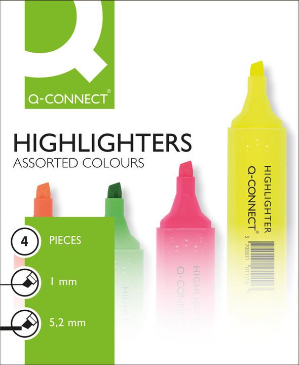 Actual product image Q-Connect Highlighter Economy (Multicoloured, 1 mm, 4 x)