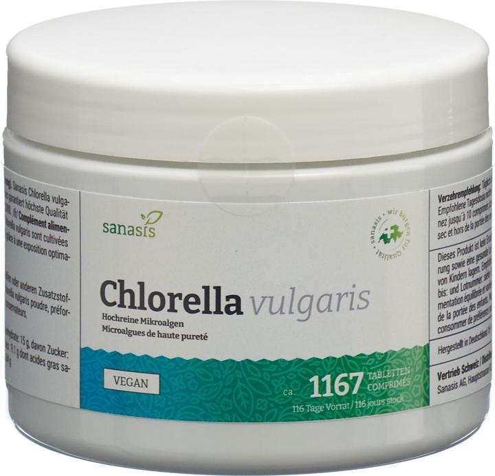 Actual product image Sanasis Chlorella Vulgaris Tablette vegan (1 Piece, Pills, 410 g)